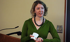 Ashley at her presentation during the 2012 AMS Symposium.