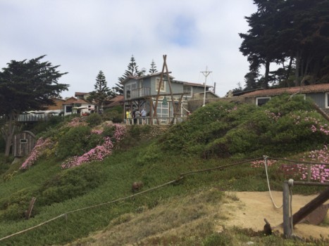 The view of Pablo Neruda’s Isla Negra house from his backyard.