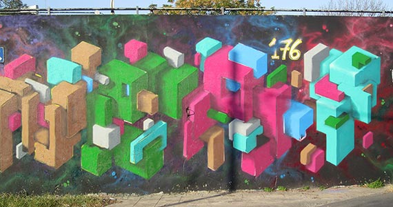 Argentine street art design on a wall