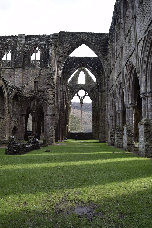 This photo, taken at Tintern Abbey in Chepstow, Southeast Wales, best shows the colors common in a British winter: grey skies, stone buildings, and green grass from all the rain!