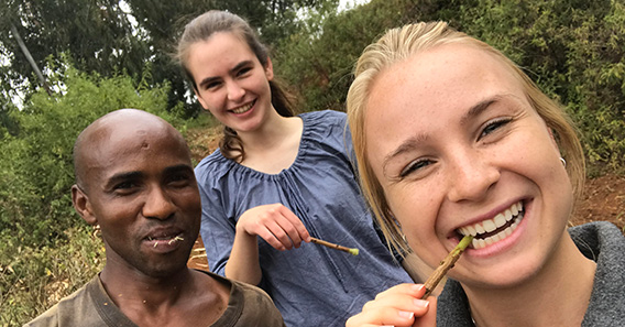 Emma Duge '20 interns in Tanzania