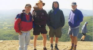 Bryan Carahan, Brian  Flynn, Tony  Shaw and Paul Pinet atop Cascade Mountain - Adirondack High Peaks. 