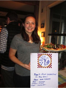 Jen Godbout honors her senior research field site with her Roger's Glen Pizza