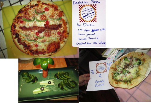 A couple more senior research pizzas - Duncan Keller's Exsolution Pizza and Matt Bosselait's Pyroclastic Flow Pizza. 