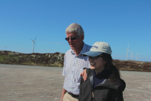 Wind farm manager Tor Moholt with Julie Wan '16.