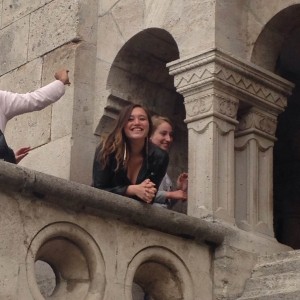 Julia Zschiesche '17 and Charlotte Arbogast '16 at Budapest Castle