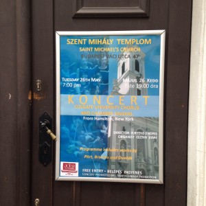 The poster for our concert in Budapest