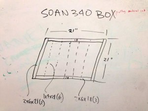 Plan for the SOC 340 box---made from 1x4 and 2x6 dimensional lumber.