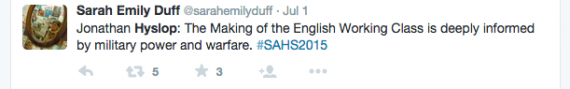 tweet for prof Hyslop's lecture at SAHS 2015