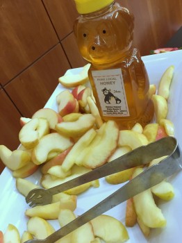 Locally sourced apples and honey were just one part of our locavore spread, catered by Chartwells.